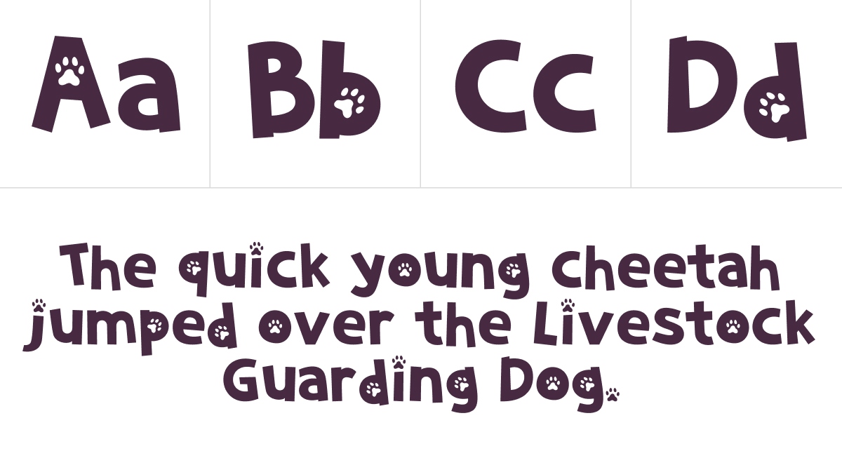 Example of the Cheetah Tracks font