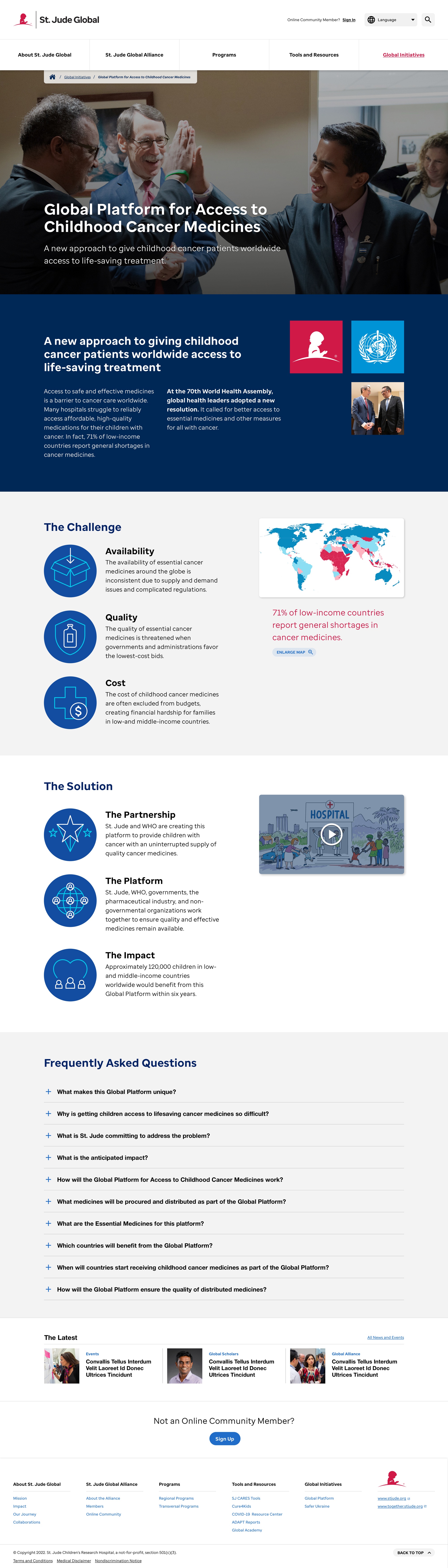 Mock-up of St. Jude Global's collaborative project with the World Health Organization